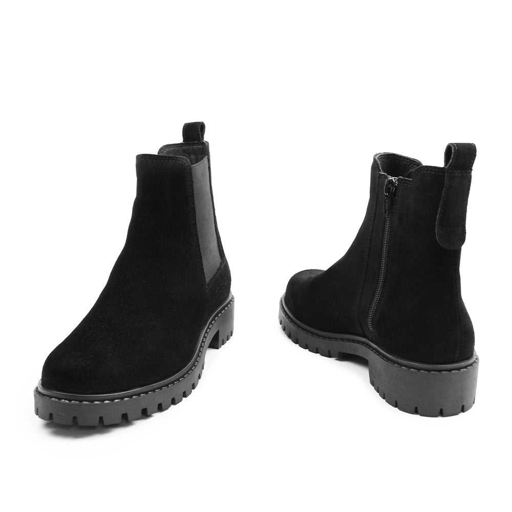 Produktbild 7 - Minfot Ribe Chelsea Boots Zip Mocka Svart