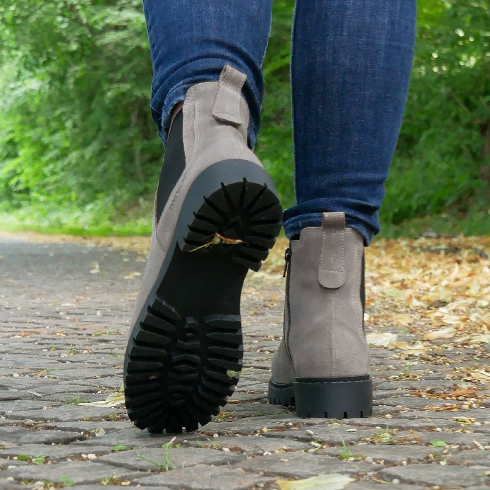 Produktbild 11 - Minfot Ribe Chelsea Boots Zip Mocka Taupe