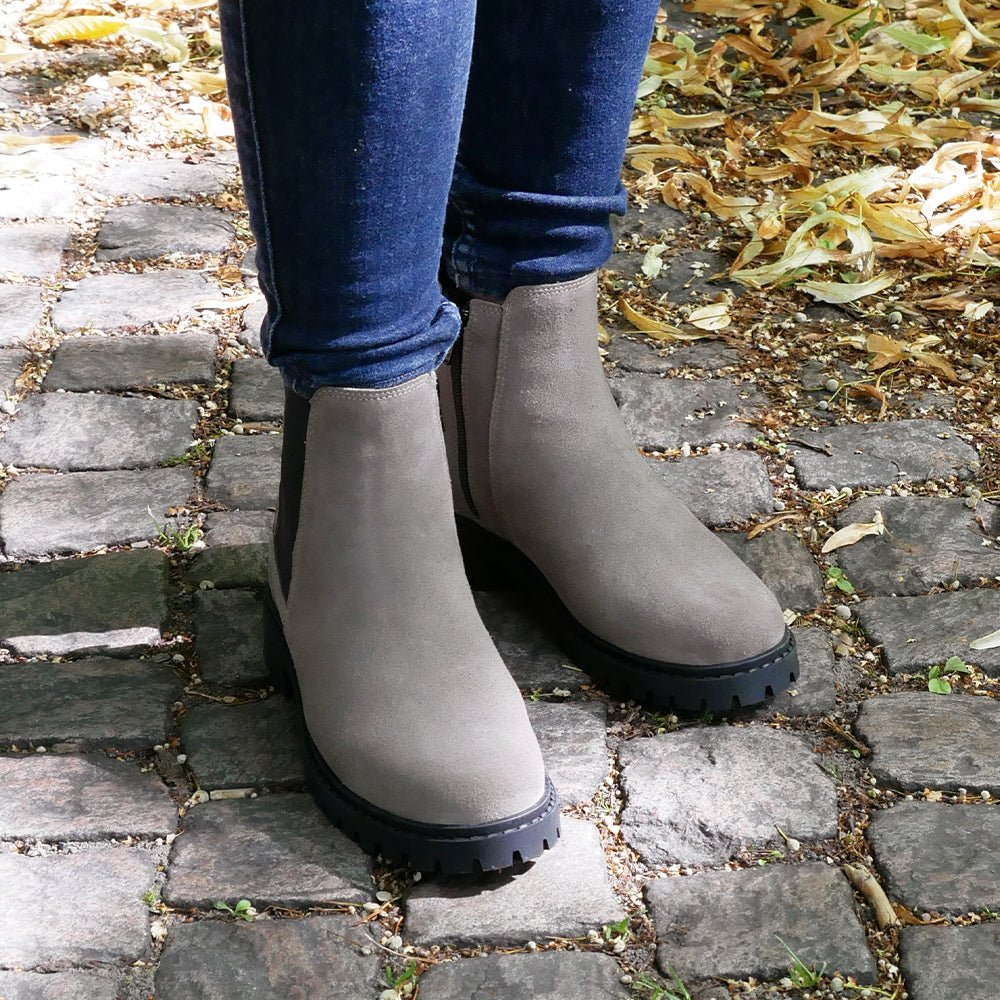 Produktbild 10 - Minfot Ribe Chelsea Boots Zip Mocka Taupe