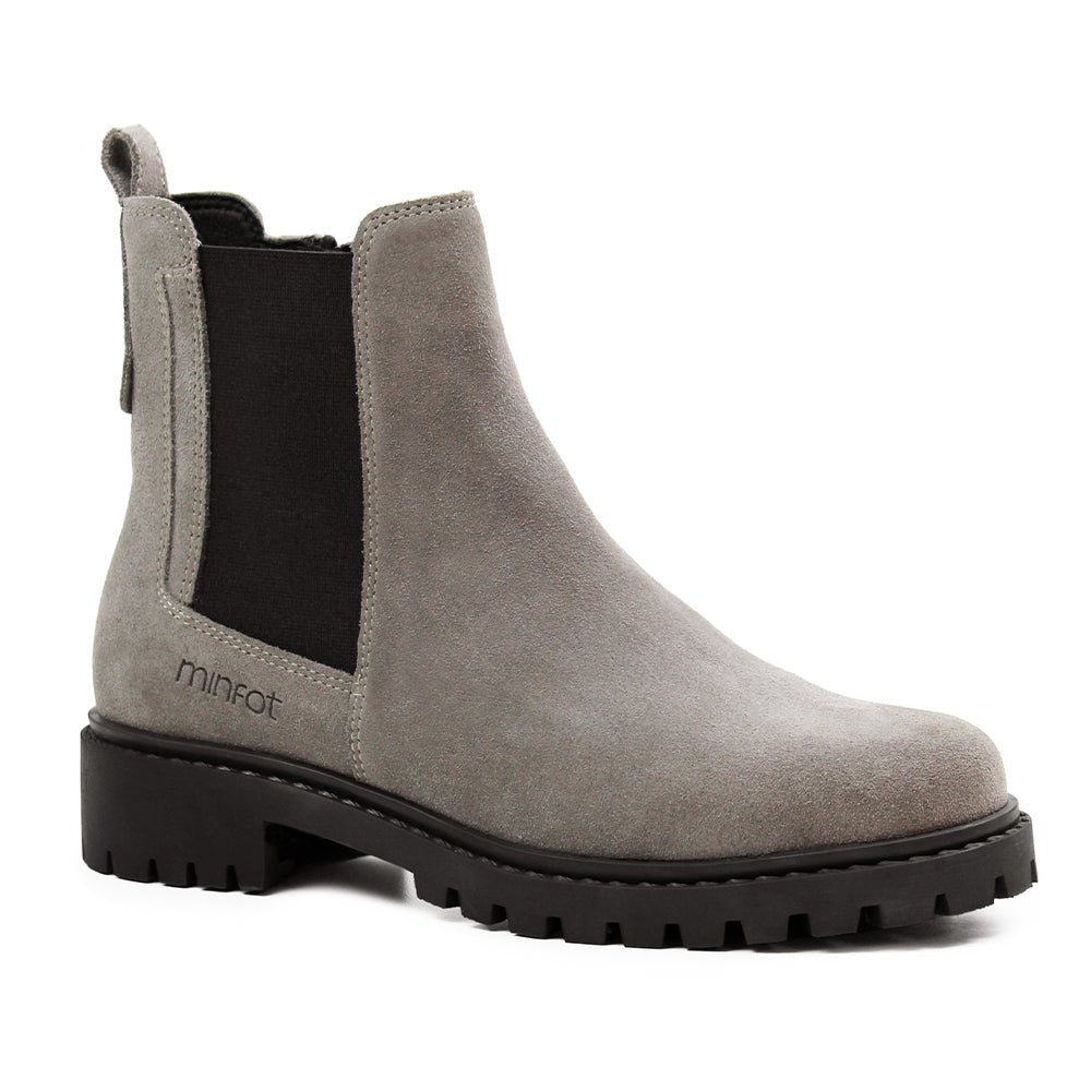 Minfot Ribe Chelsea Boots Zip Mocka Taupe