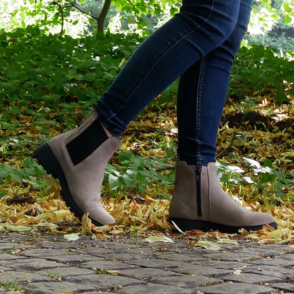 Produktbild 9 - Minfot Ribe Chelsea Boots Zip Mocka Taupe