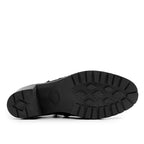 Minfot Rue Boots med klack Dam Dubbelzip Nubuck Svart