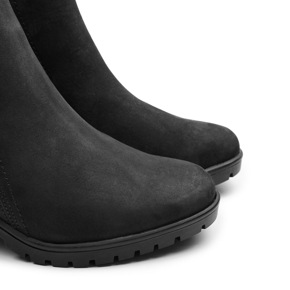 Produktbild 9 - Minfot Rue Boots med klack Dubbelzip Nubuck Svart