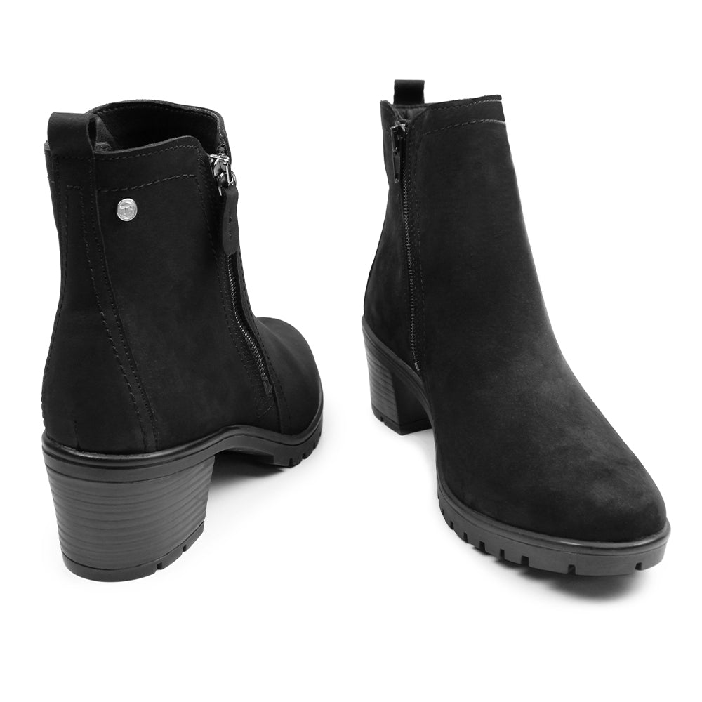 Produktbild 7 - Minfot Rue Boots med klack Dubbelzip Nubuck Svart