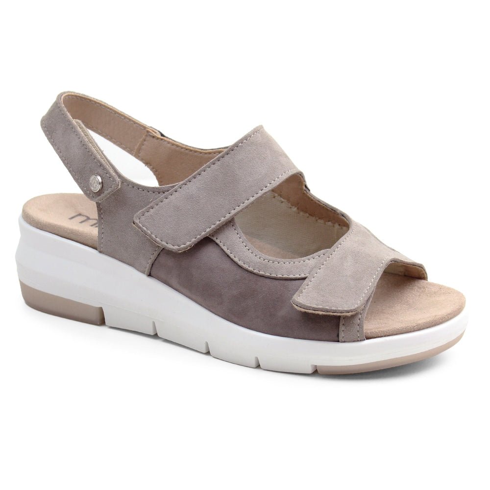 Minfot Sandal Komfort Bea Hälrem Stretch Mocka Beige