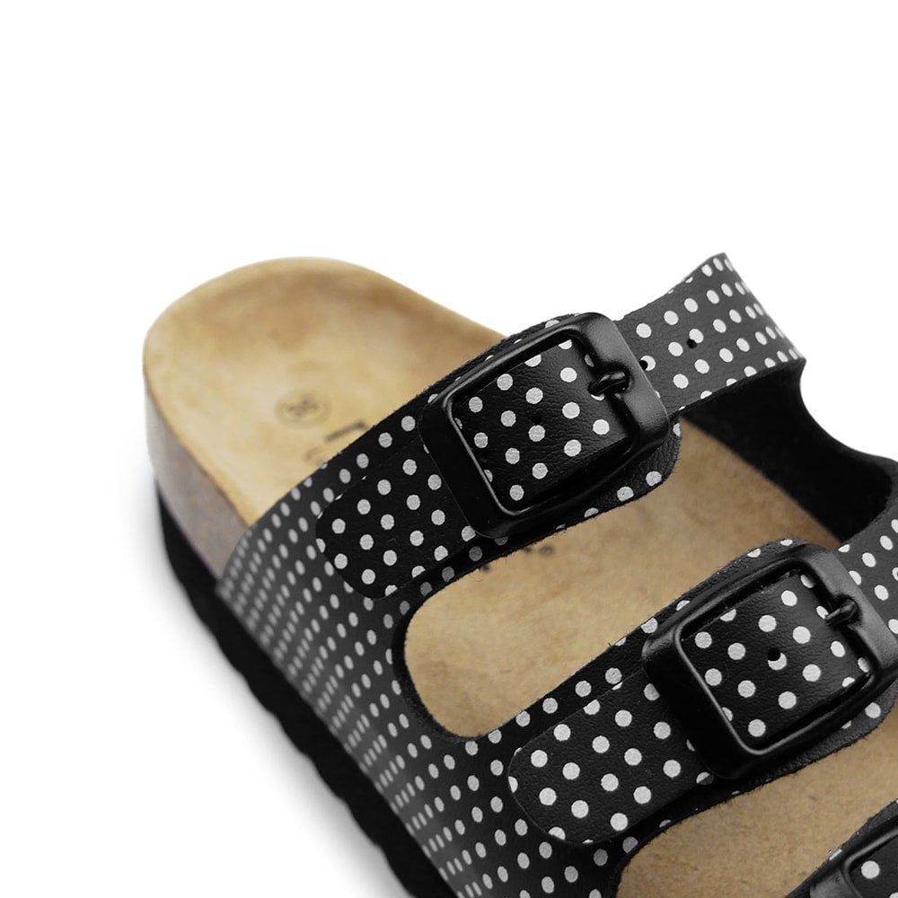 Minfot Sandal Mjuk Bio Dots Svart
