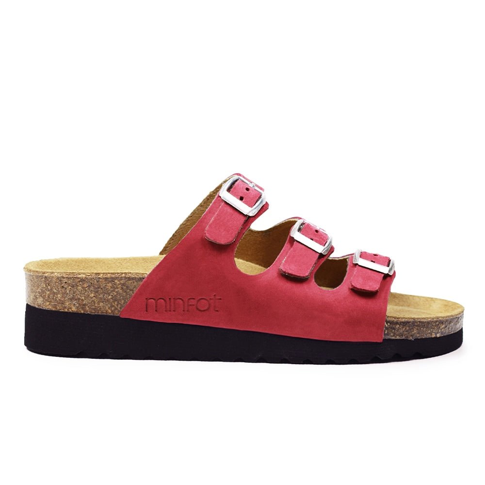 Minfot Sandal Mjuk Bio Röd Nubuck