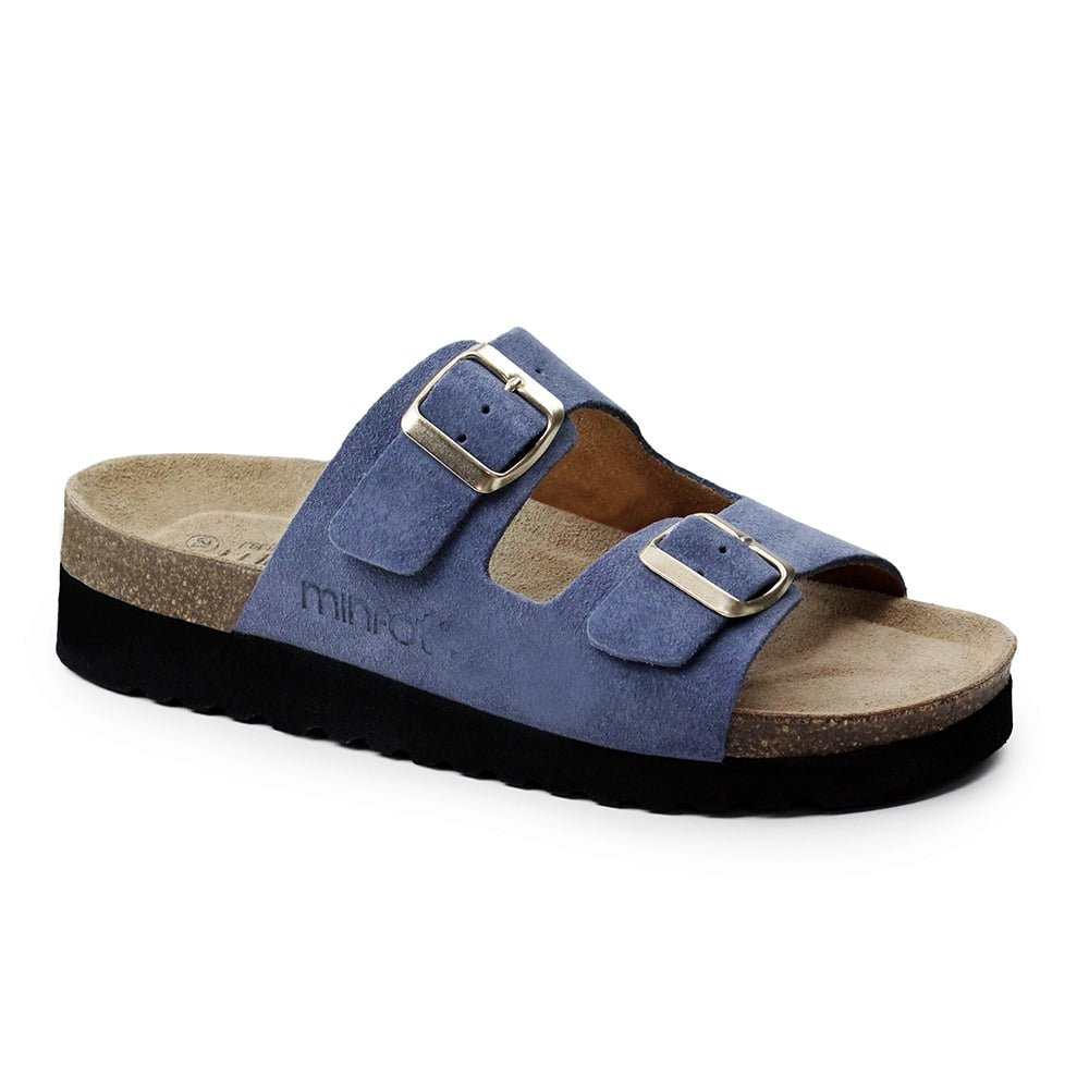 Minfot Moa Sandaler Dam Mjuk Bio Mocka Indigoblå
