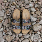 Minfot Sandaler Mjuk Bio Tropical Flowers Svart