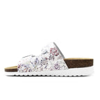 Minfot Sandaler Mjuk Bio Tropical Flowers Vit