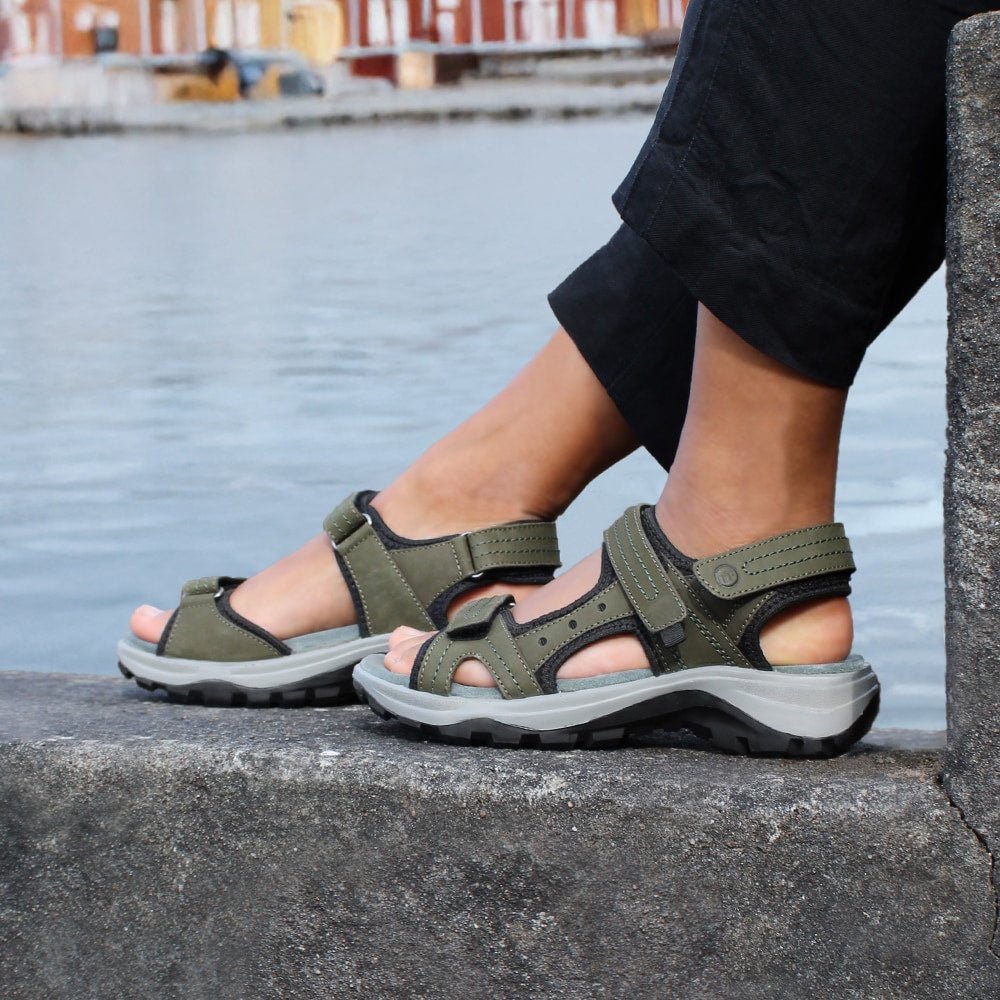 Minfot Sandaler Sandhamn Dam Nubuck Olivgrön