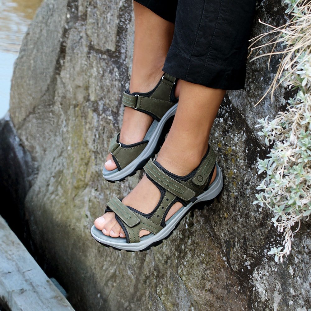 Minfot Sandaler Sandhamn Dam Nubuck Olivgrön