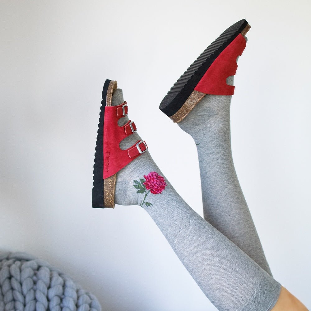 Minfot Sandal Mjuk Bio Röd Nubuck