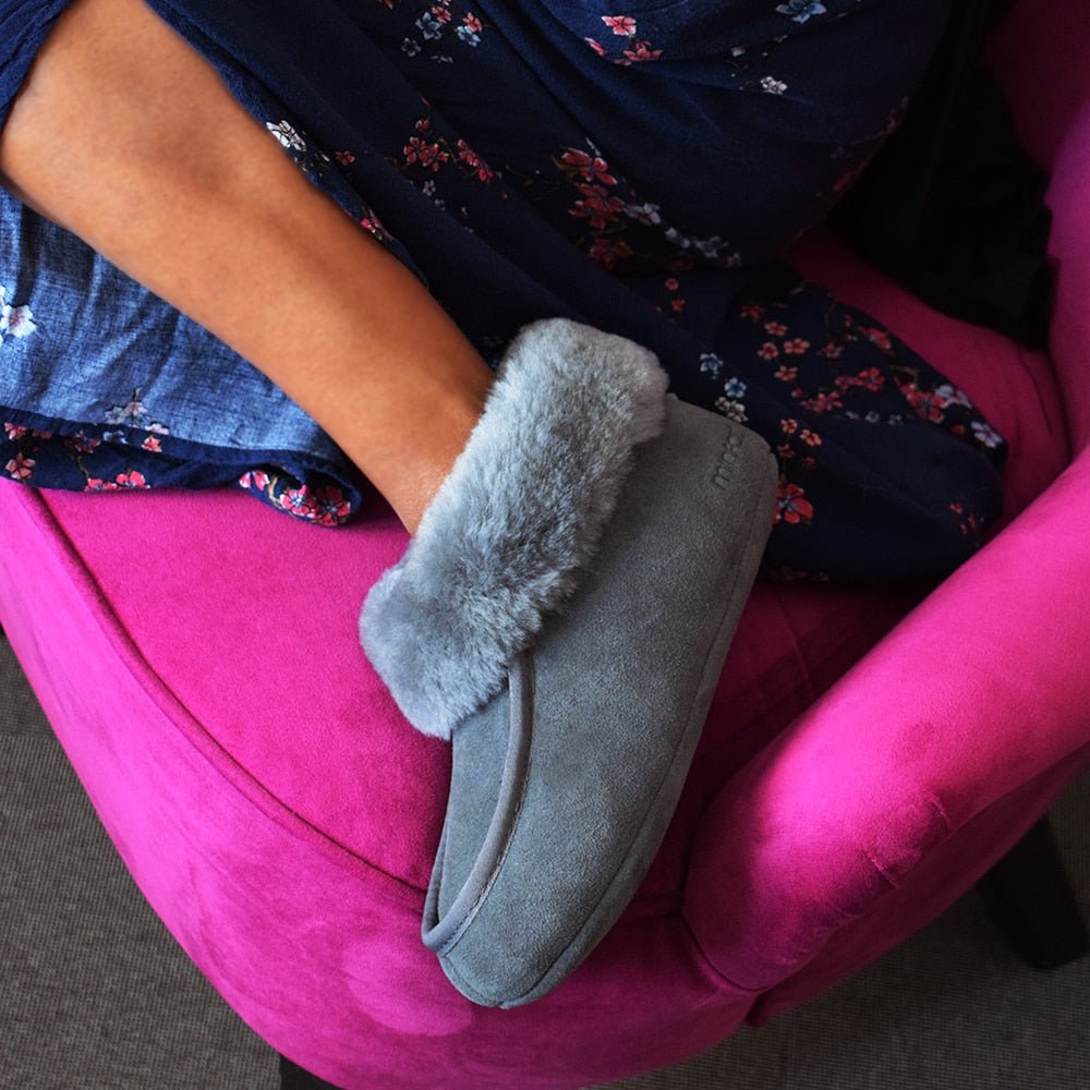 Minfot Fårskinnstofflor Sunne Grå Mocka