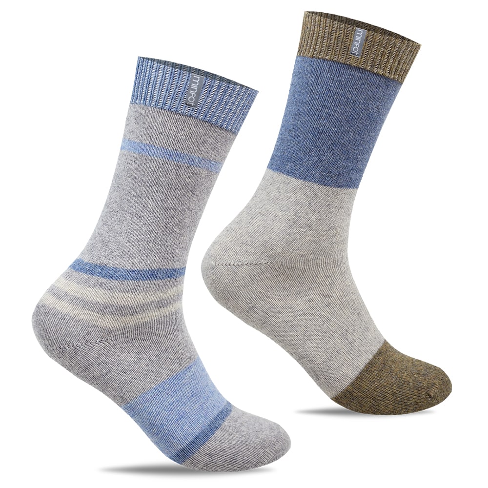 Minfot Ullstrumpor Strand Indigo 2-pack