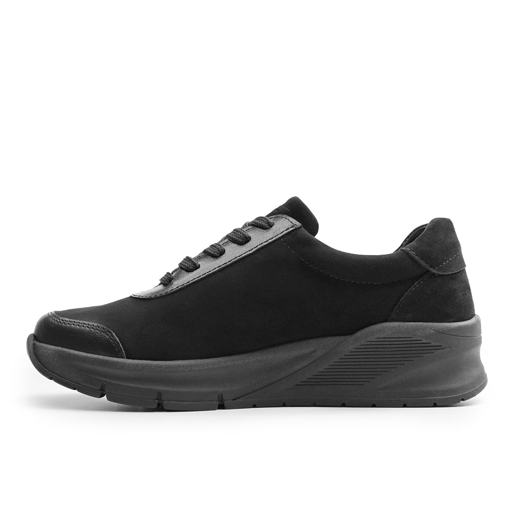 Minfot Vei Sneaker Stretch Nubuck Svart Oxid