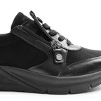 Minfot Vei Sneaker Stretch Nubuck Svart Oxid