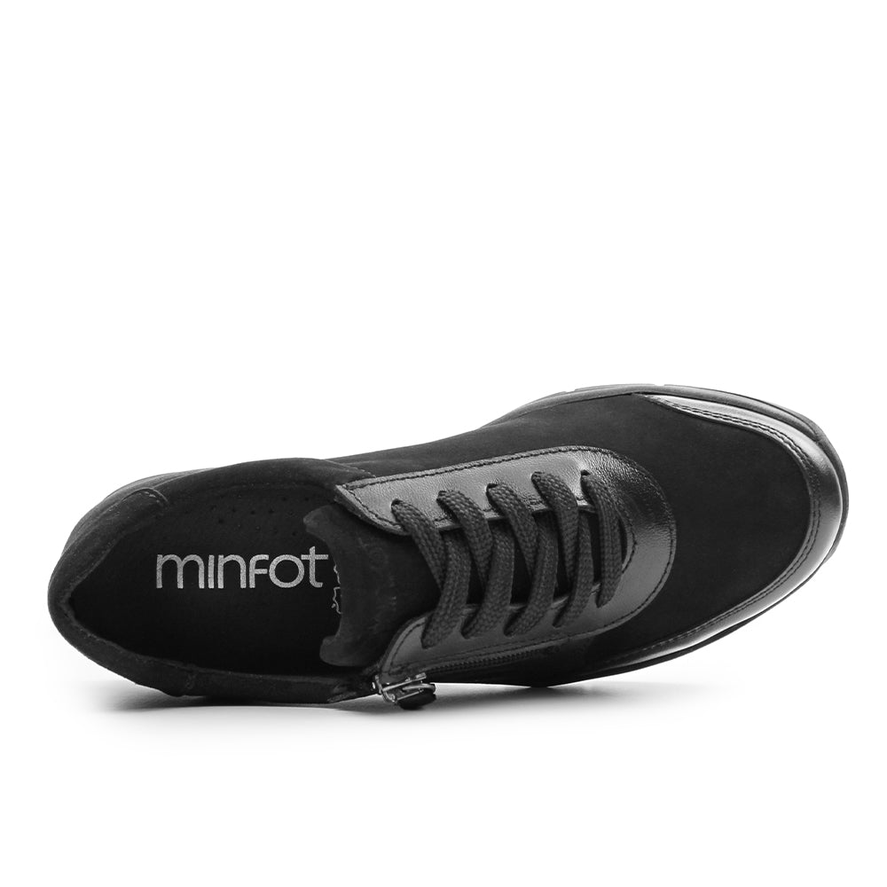 Minfot Vei Sneaker Stretch Nubuck Svart Oxid