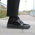 Minfot Vei Sneaker Stretch Nubuck Svart Oxid