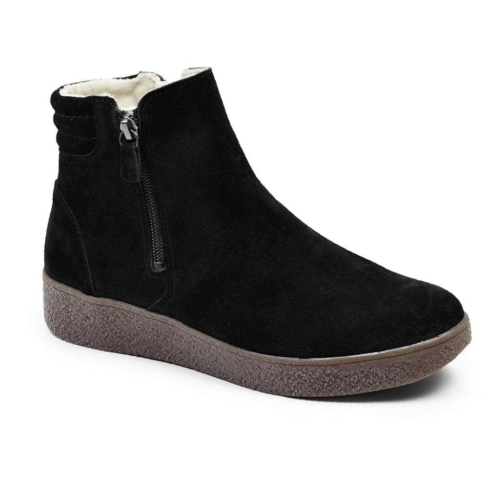 Produktbild 3 - Minfot Vera Boots Dubbel Dragkedja Mocka Svart