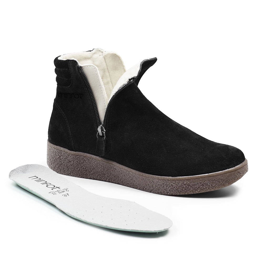 Produktbild 8 - Minfot Vera Boots Dubbel Dragkedja Mocka Svart