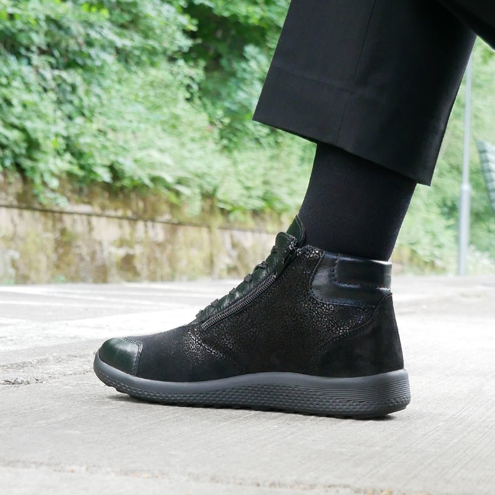 Produktbild 12 - Minfot Way Hög Sneaker Bred Stretch Svart