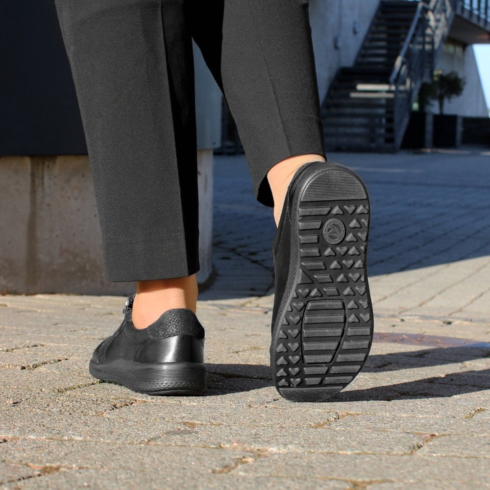 Minfot Way Sneaker Bred Stretch Zip Svart