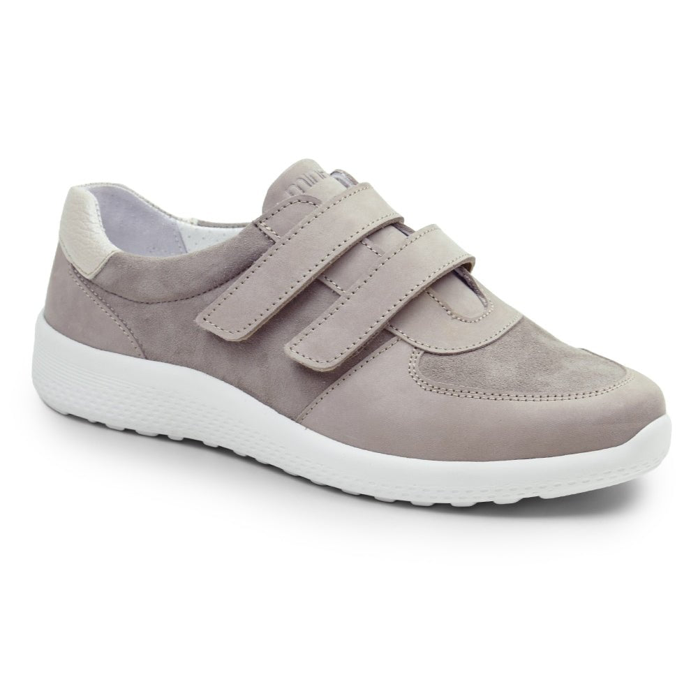 Minfot Way Sneaker Bred Stretch med Kardborreband Beige