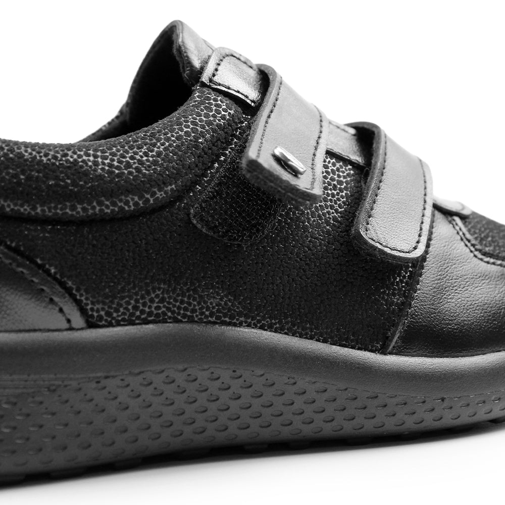 Produktbild 9 - Minfot Way Sneaker Bred Stretch med kardborre Svart