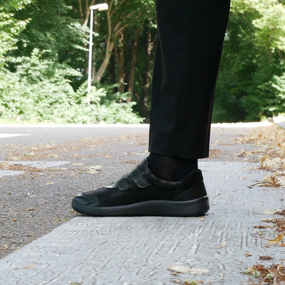 Produktbild 12 - Minfot Way Sneaker Bred Stretch med kardborre Svart