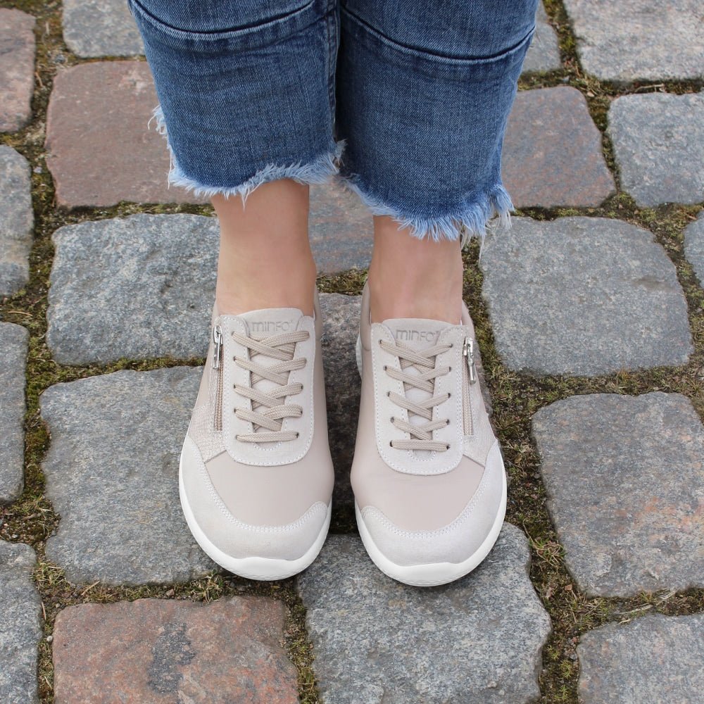 Produktbild 19 - Minfot Way Sneaker Bred Stretch Zip Beige