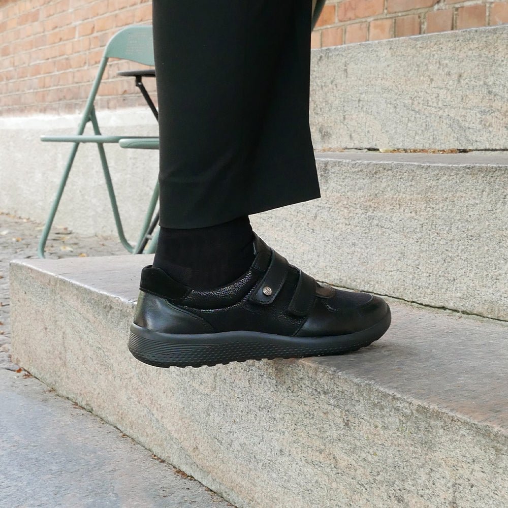 Produktbild 13 - Minfot Way Sneaker Bred Stretch med kardborre Svart