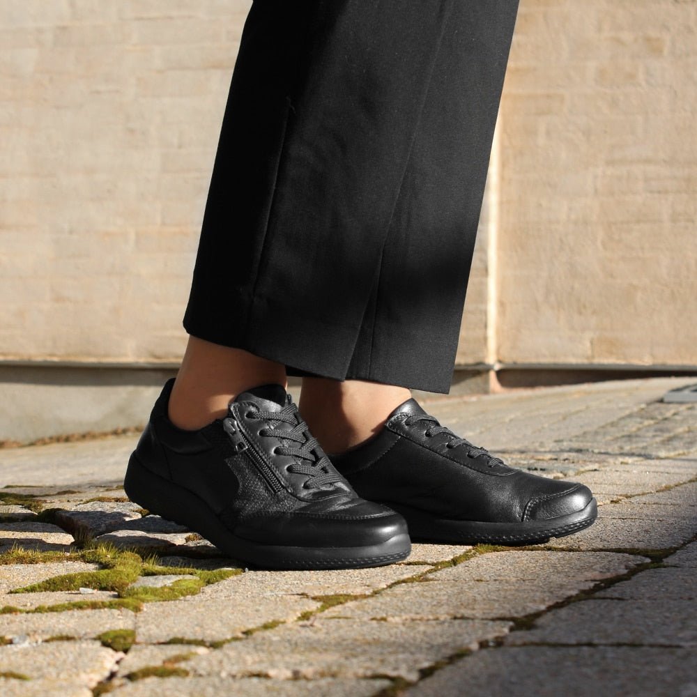 Minfot Way Sneaker Bred Stretch Zip Svart