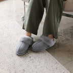 Minfot Fårskinnstofflor Slip-on Duved med sula Grå