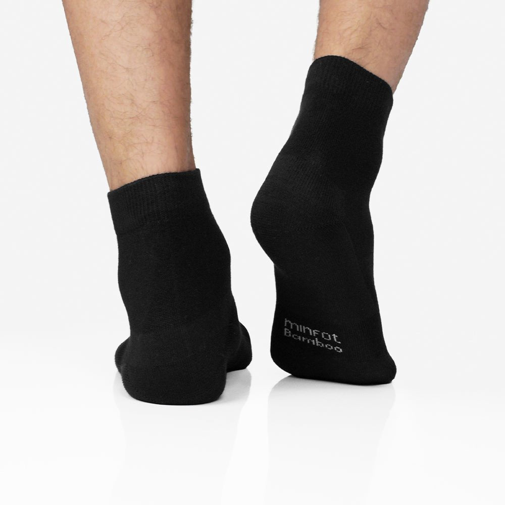 Minfot Bambustrumpor Quarter Svart 5-pack