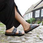 Minfot Sandaler Mjuk Bio Tropical Flowers Svart