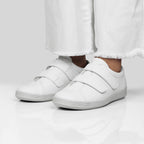 Minfot Aveny Skinn Sneaker Dam Kardborreband Vit