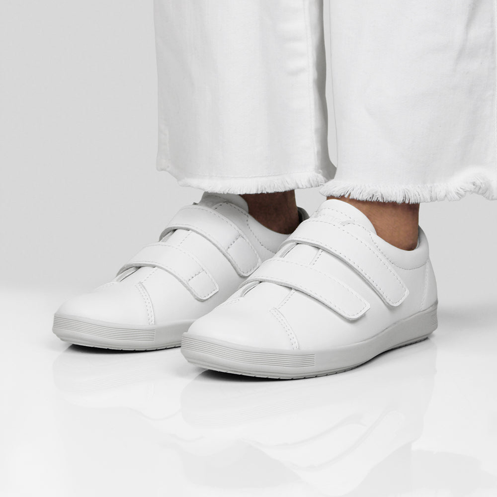 Minfot Aveny Skinn Sneaker med Kardborreband Vit