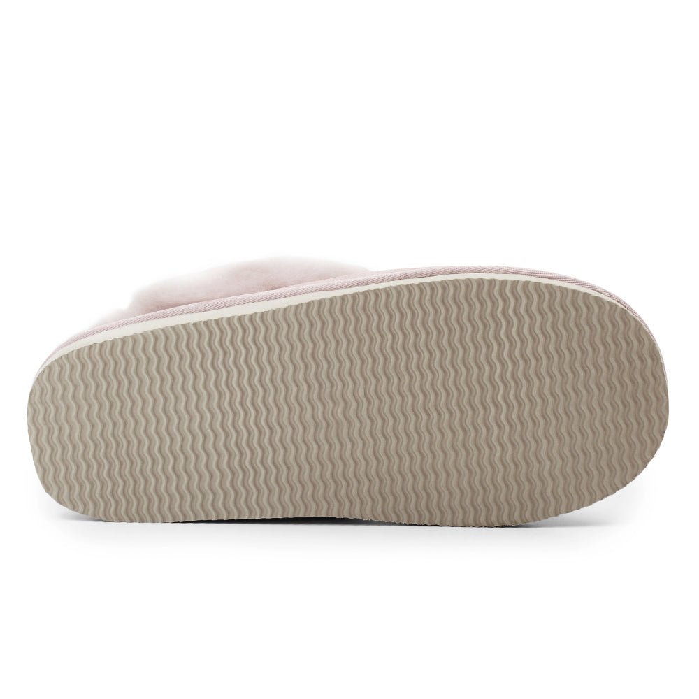 Minfot Fårskinnstofflor Slip-on Duved med sula Rose