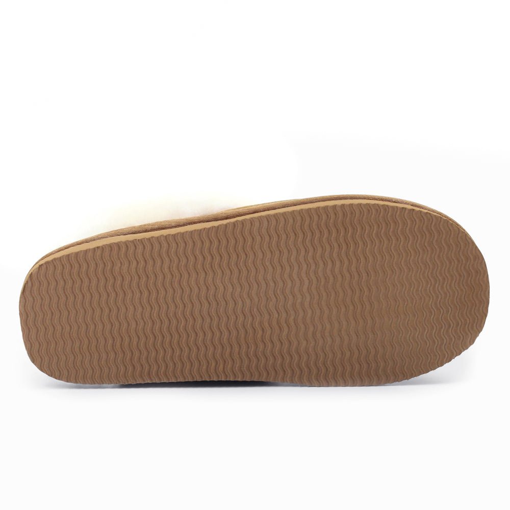 Produktbild 6 - Minfot Fårskinnstofflor Slip-On Duved med sula Caramel