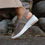 Minfot Sandal Komfort Bea Hälrem Stretch Mocka Beige