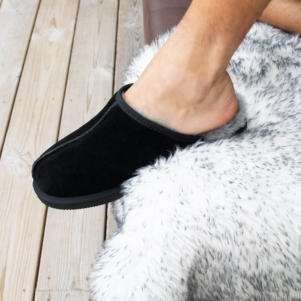 Produktbild 2 - Minfot Fårskinnstofflor Slip-on Orust med sula Svart