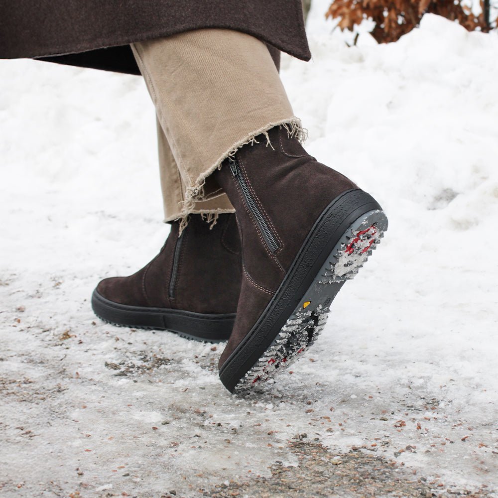 Minfot Dubbskor Idre Mocka Ull Mörkbrun