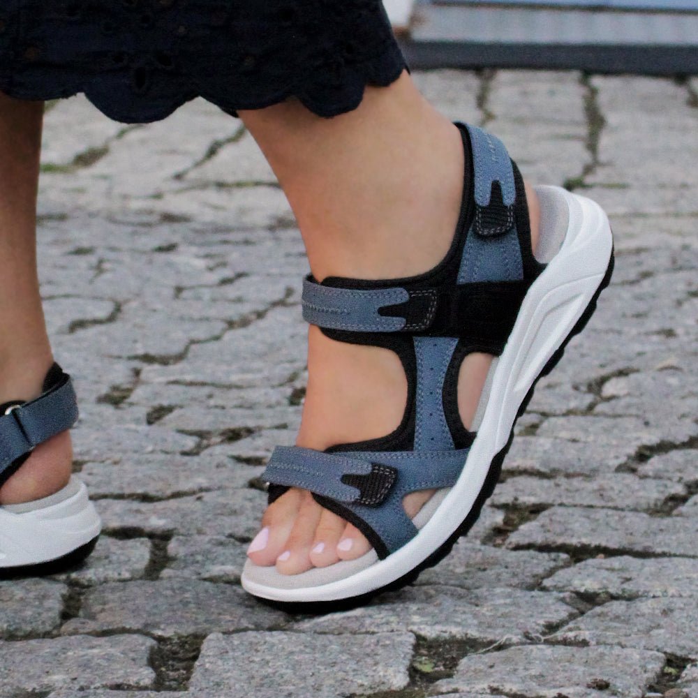 Minfot Nyhamn Sandaler Dam Nubuck Blå