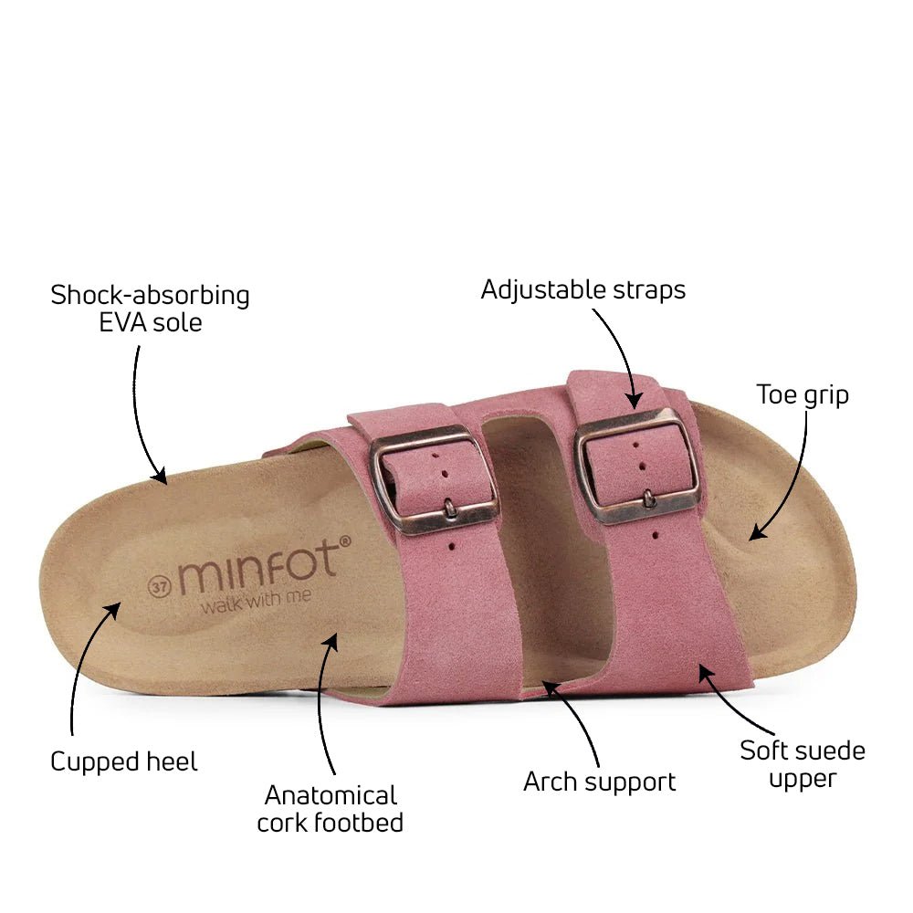 Minfot Moa Biosandaler Dam Mocka Anatomisk 2-remmar Antik Rosa