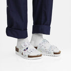 Minfot Sandaler Mjuk Bio Tropical Flowers Vit