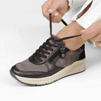 Minfot Vei Sneaker Stretch Nubuck Taupe Oxid