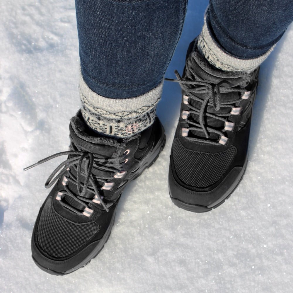 Minfot Snowgrip Dubbskor Vattentät Grå Rosa