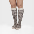 Minfot Stödstrumpor Ekologisk Bomull Leopard Beige 1-pack