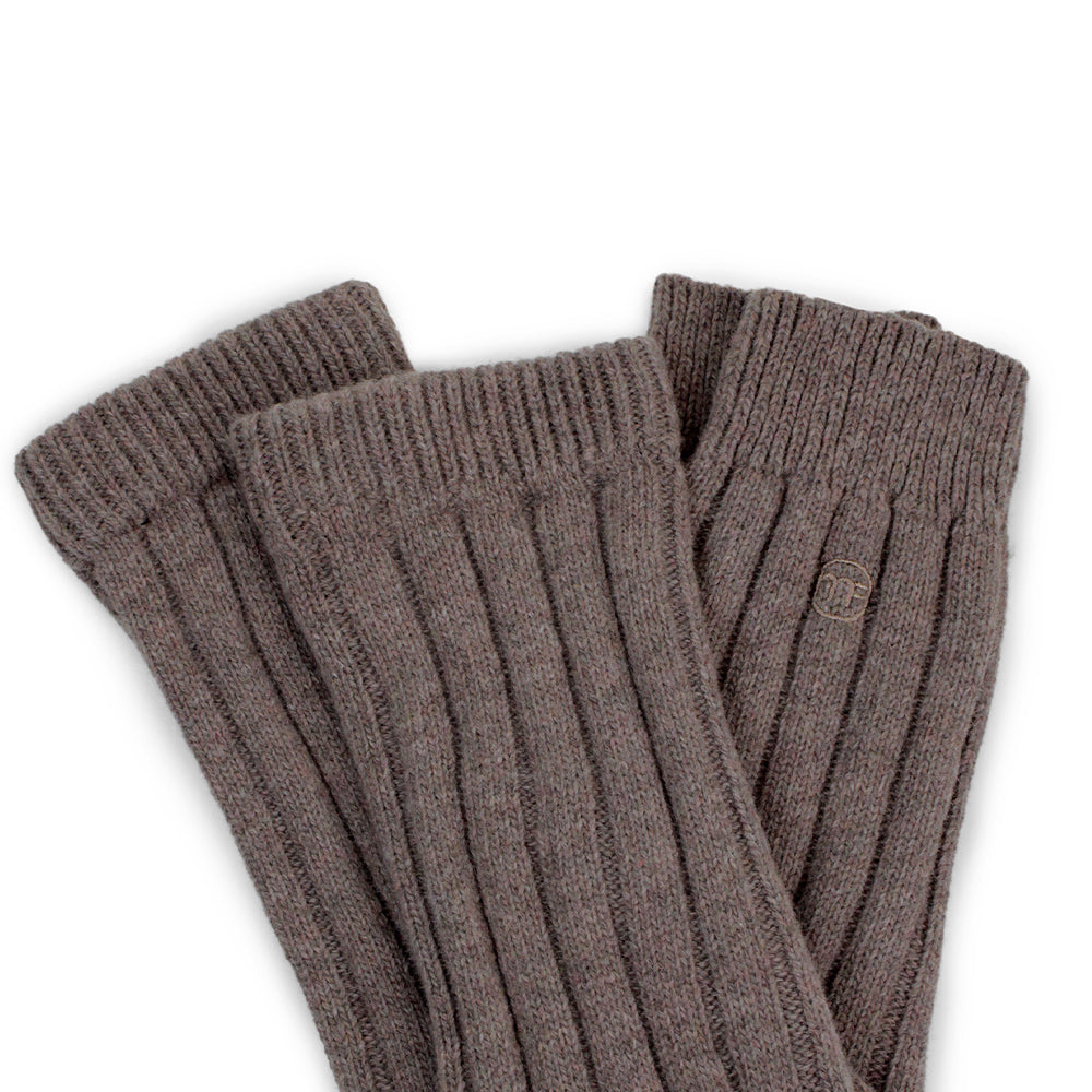 Minfot Benvärmare Ull Brun Melange 1-pack